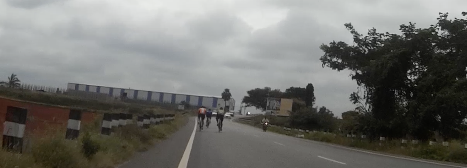 From L to R: Ram, Anantha and Venky. This is a screenshot from a clip that was recorded on the Mobius mounted on my handlebar.
