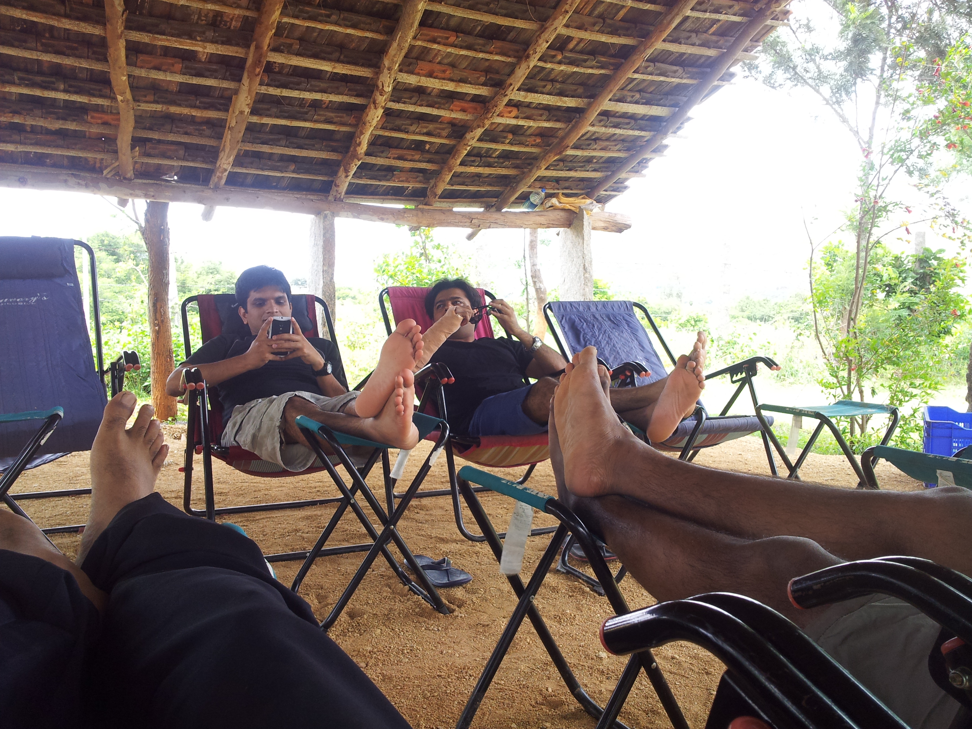The lazy chairs and the lazy boys (Parth and Shashi).