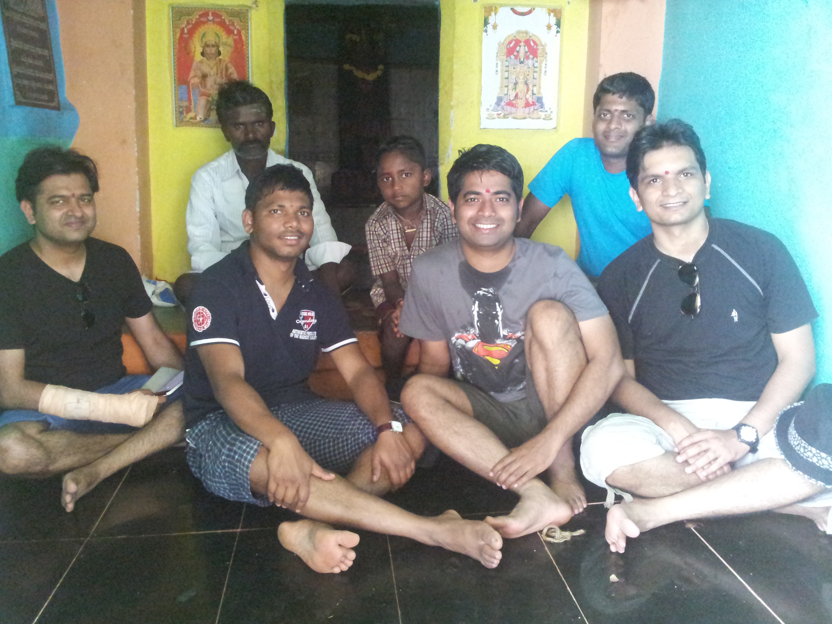 Us with the caretaker and his son.