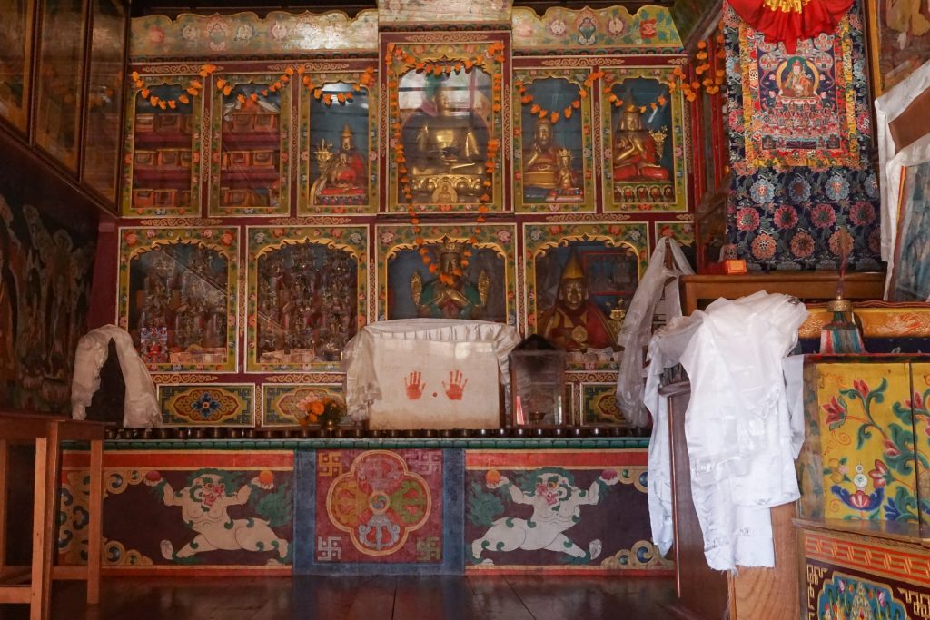 Urgeling Monastery’s main prayer hall.