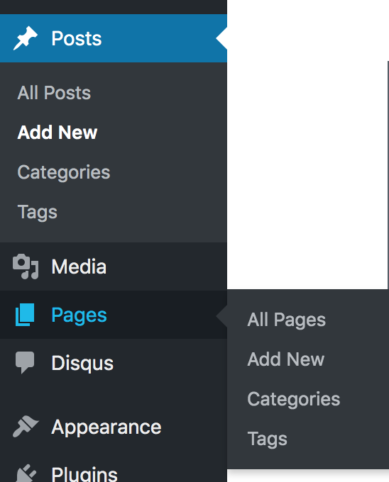 The Categories and Tags option is enabled here. The page editor now supports addition of both categories and tags.