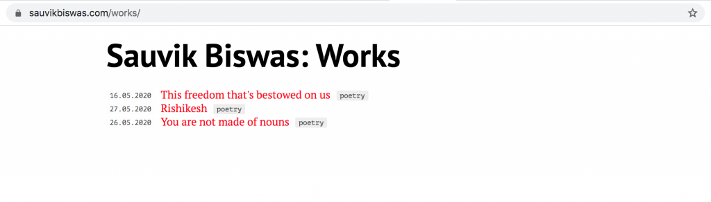 My current landing page