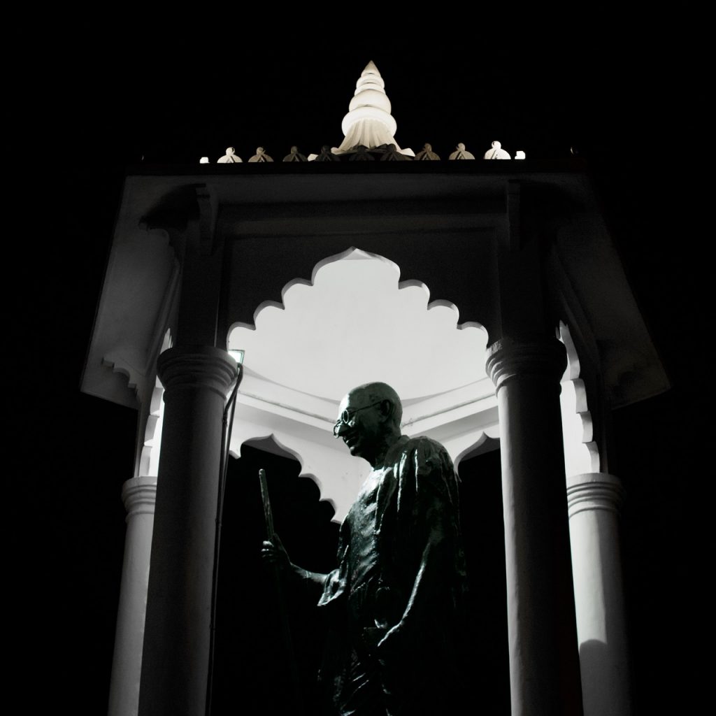 This is the famous Gandhi statue on the beach.