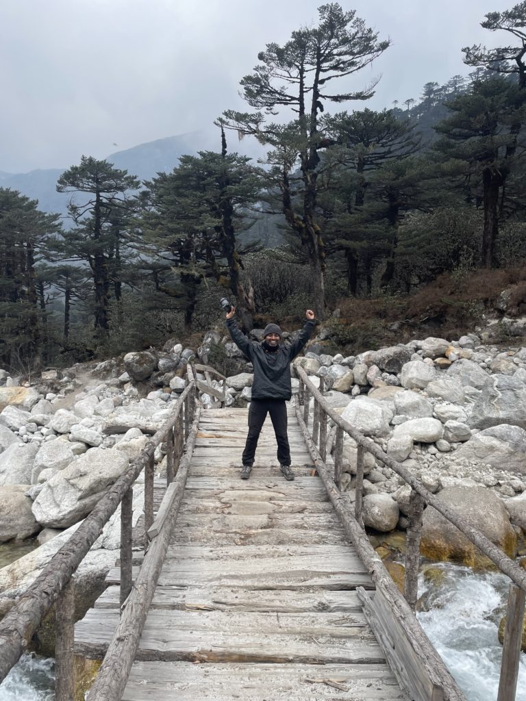 Me on the wooden bridge across Prek Chu. (Pic: Ashwin)