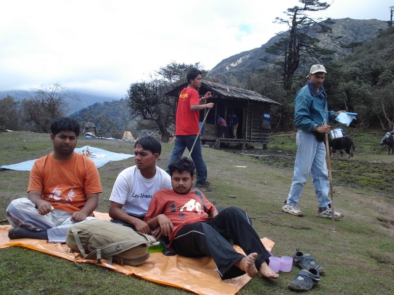 Our philosopher-poet is in a red t-shirt with the hiking pole. This is the only image of him that I have.