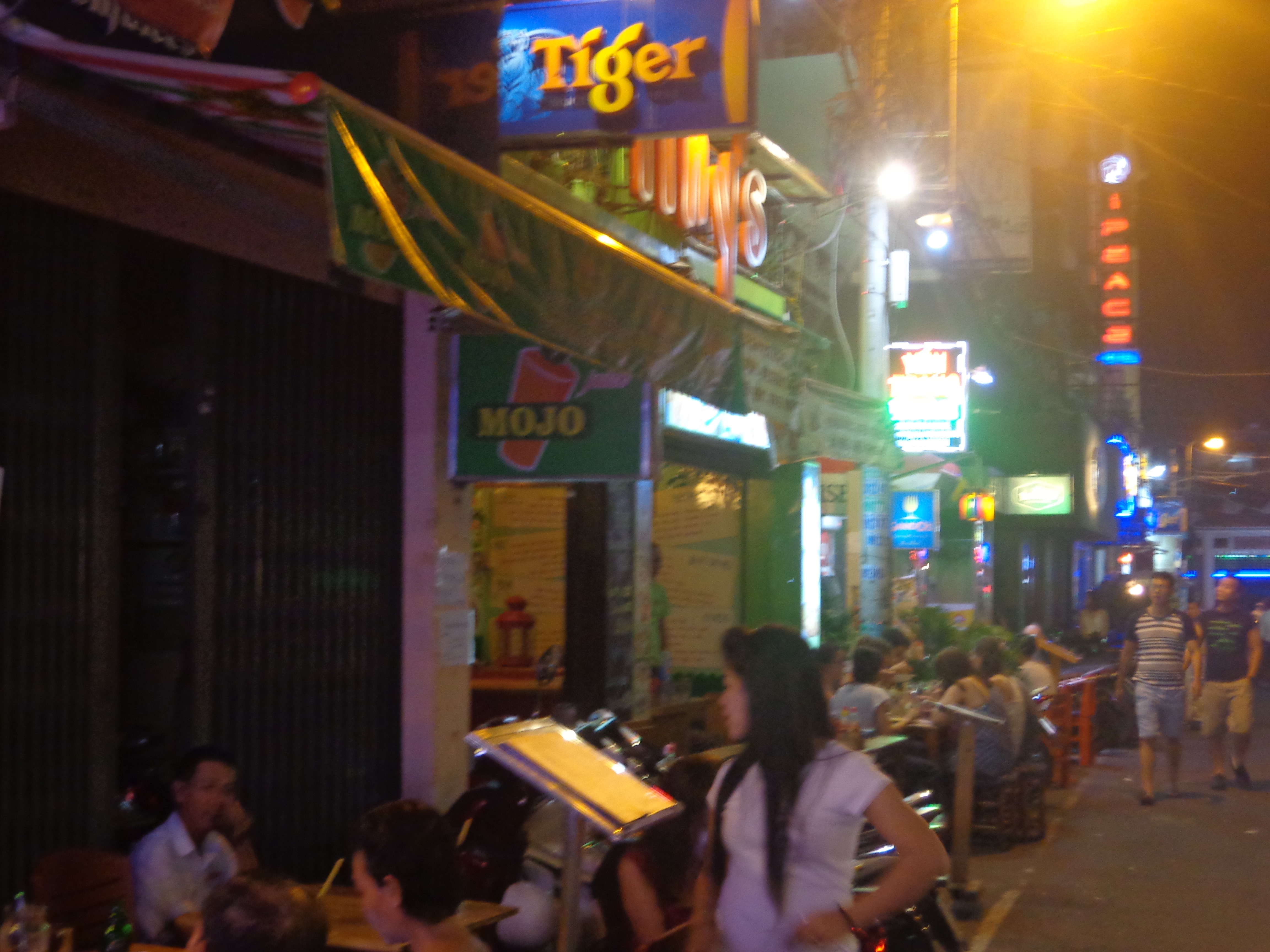 Tiny’s restaurant on a street connecting Pham Ngu Lao and Bui Vien street.