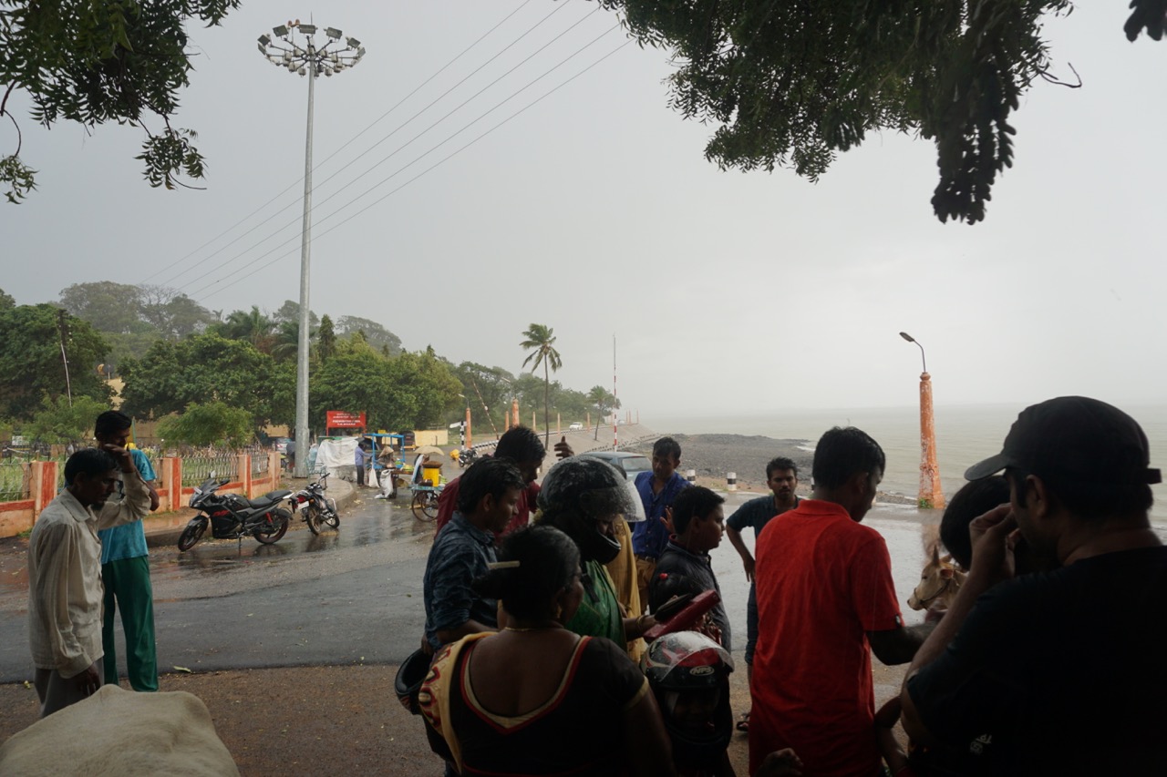 This is the aftermath of a sudden downpour. The vendors had packed their stuff up.